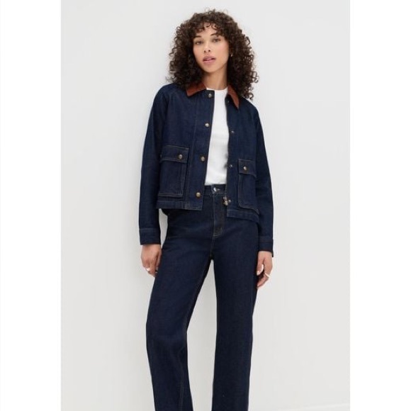 MADEWELL WOMENS BLUE DENIM TRAPEZE JACKET SIZE XL NWOT - Picture 5 of 6